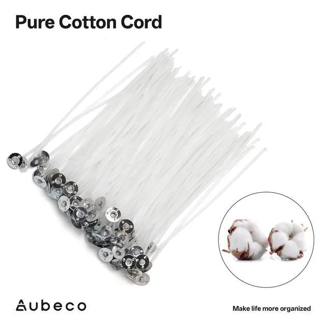Alt view image 5 of 7 - 160Pcs 6 Inch Pre-Waxed Candle Wick, with Tabs, Low Smoke | Cotton Core, Ideal for Candle Making, Soy Wax, DIY Crafts, Gifts, Party Favors