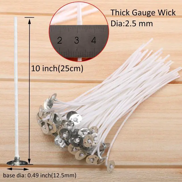 Alt view image 2 of 7 - 100 Piece 10 inch Pre-Waxed Candle Wicks for Candle Making