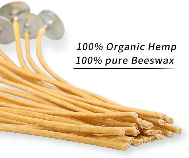 Alt view image 4 of 7 - 100pcs/6in Beeswax Candle Wicks - Hemp Wick, Slow Burning, Pre-Waxed, 2mm Diameter