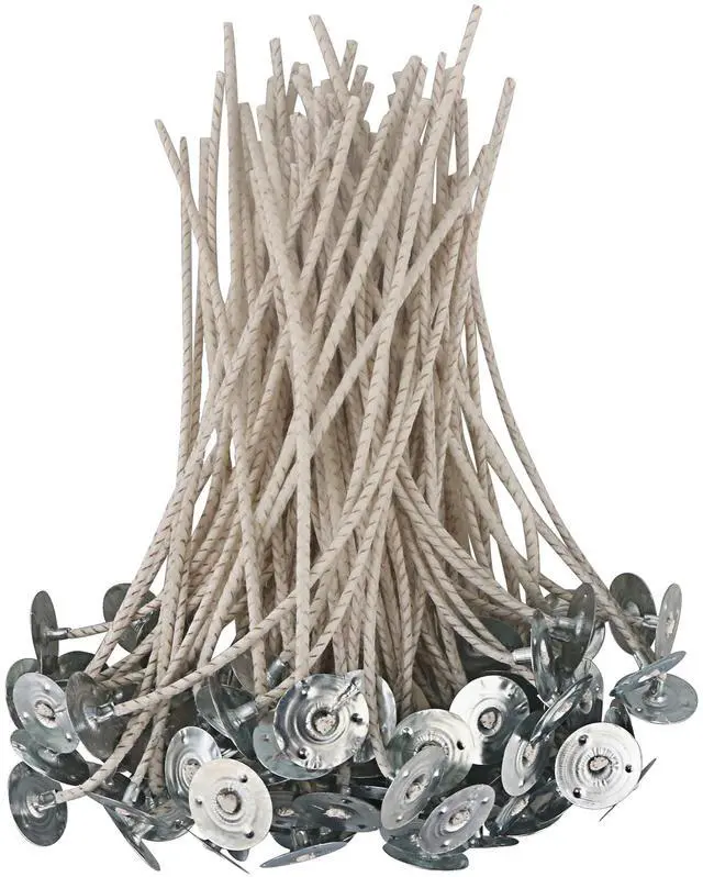 Main image of CD Series Wicks for Soy Candles - 100pcs CD 22 6" Pretabbed Cotton & Paper Wicks for Candle Making