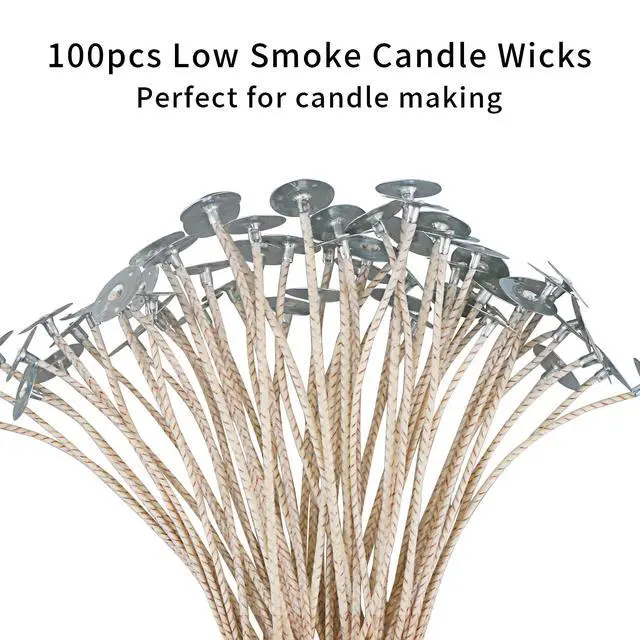 Alt view image 3 of 7 - CD Series Wicks for Soy Candles - 100pcs CD 22 6" Pretabbed Cotton & Paper Wicks for Candle Making