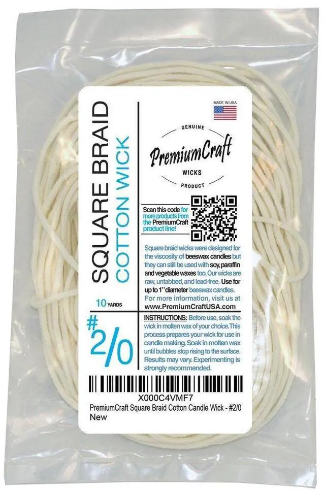 Main image of Square Braid Cotton Candle Wick - #2/0