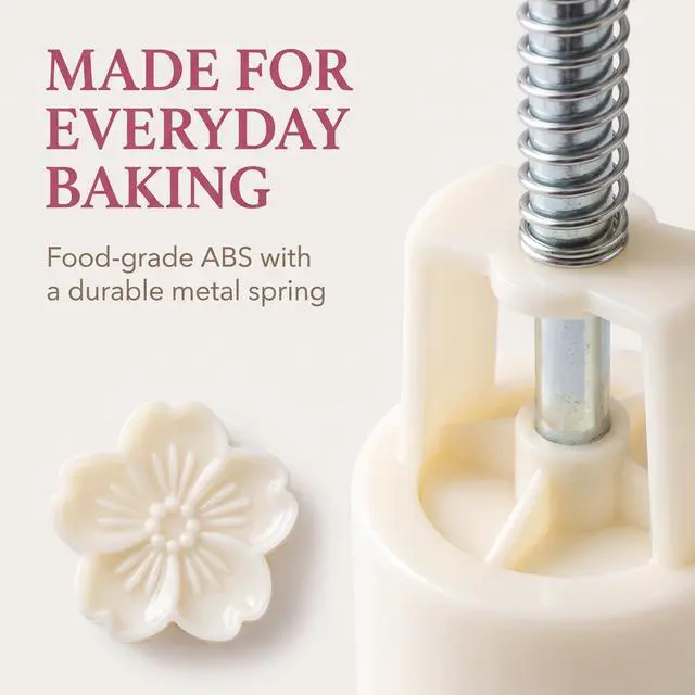Alt view image 5 of 7 - White Mold with 6 Petals 30g Mooncake Mould Hand Press Cookie Stamps, Cherry Blossom Flower Stamps, Mid-Autumn Festival Pastry Tool Pie Making, Cookie Stamps Baking Tools and Accessories