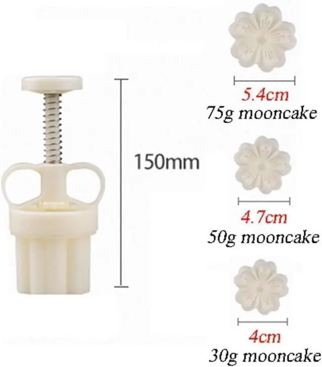 Alt view image 2 of 7 - White Mold with 6 Petals 30g Mooncake Mould Hand Press Cookie Stamps, Cherry Blossom Flower Stamps, Mid-Autumn Festival Pastry Tool Pie Making, Cookie Stamps Baking Tools and Accessories