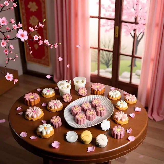 Alt view image 5 of 7 - White Mold with 6 Petals 30g Mooncake Mould Hand Press Cookie Stamps, Cherry Blossom Flower Stamps, Mid-Autumn Festival Pastry Tool Pie Making, Cookie Stamps Baking Tools and Accessories