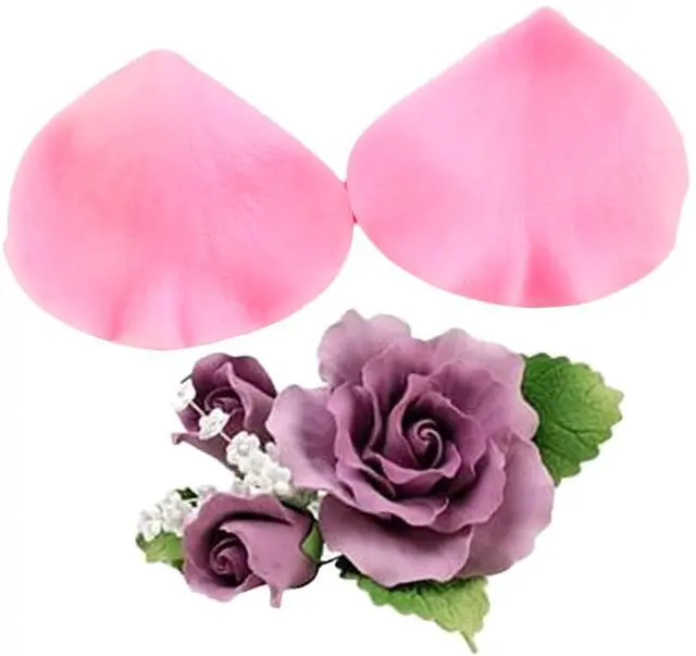 Alt view image 7 of 7 - Flower Silicone Veining Mold Rose Veined Fondant Molds Set Of 6 | Gum Paste Peony Flower Mold Plumeria Daisy Orchid Molds Wedding Cake Decorating Cupcake Topper Candy Chocolate Polymer Clay