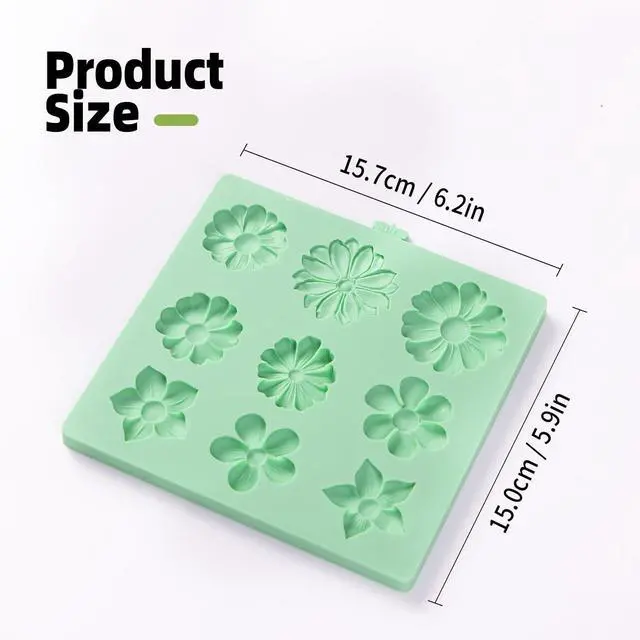 Alt view image 2 of 7 - Flower Silicone Molds,Rose Flower Chocolate Mold Daisy Silicone Mold for Crafts,2 Pcs Rose Silicone Mold Fondant Molds for Cake Decorating