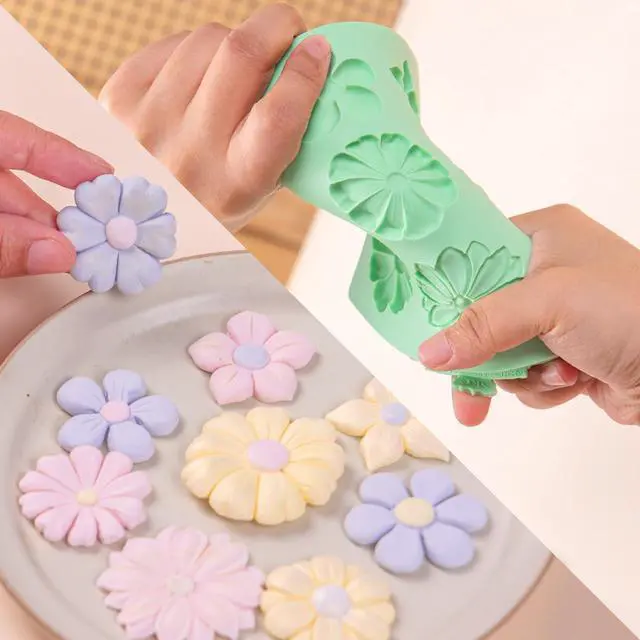Alt view image 6 of 7 - Flower Silicone Molds,Rose Flower Chocolate Mold Daisy Silicone Mold for Crafts,2 Pcs Rose Silicone Mold Fondant Molds for Cake Decorating