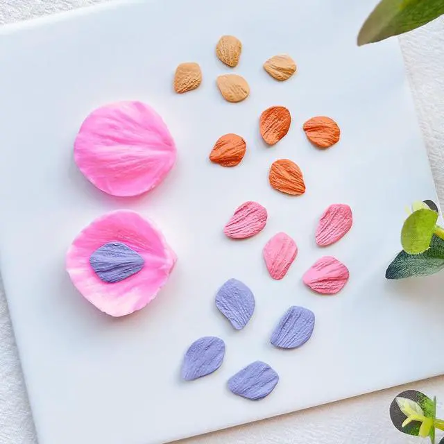 Alt view image 4 of 6 - Flower Petal Clay Cutters - Polymer Clay Cutters for Earrings Making, 4 Shapes with Polymer Clay Petal Press Mold, Clay Cutters for Polymer Clay Jewelry (A)