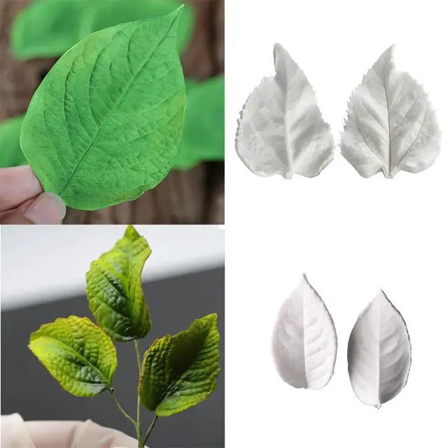 Alt view image 4 of 7 - 8Pcs Sugar Paste Leaf Veiners Fontant Mold Fondant Silicone Leaf Rose/Peony/Lily 3D Craft Tool