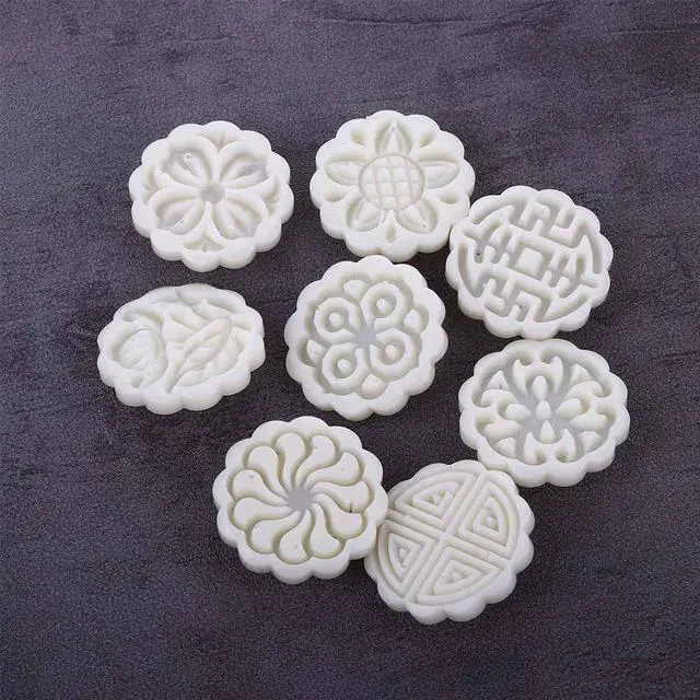 Alt view image 2 of 7 - Mooncake Molds 8Pcs/Set 3D Flowers Shape Moon Cake Mold Hand Press Cookie Stamp Moon Cake Decor Mold Cake Plungers Mold 25g Pastry DIY Baking Tool