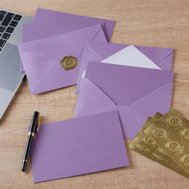 Alt view image 6 of 7 - 300 Pieces Embossed Gold Foil Stickers, Gold Heart-Love | For Envelopes, Wedding Invitations, Christmas Greeting Cards