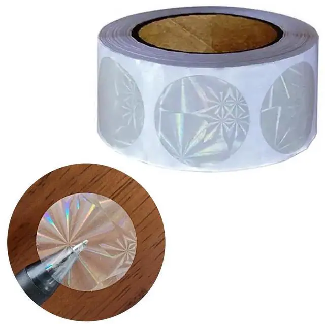 Main image of 1 inch Transparent Seal Stickers. 1000 pcs Holographic Clear Sealing Stickers for Packaging, Envelopes, Gift Boxes