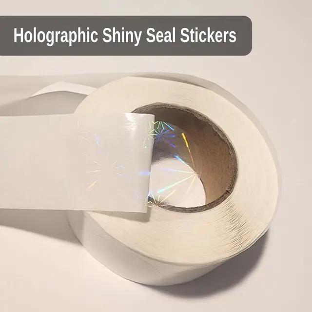 Alt view image 2 of 6 - 1 inch Transparent Seal Stickers. 1000 pcs Holographic Clear Sealing Stickers for Packaging, Envelopes, Gift Boxes