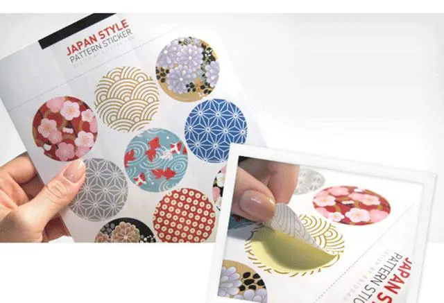 Alt view image 5 of 7 - Japan Style Sealing Sticker,Round Japanese Traditional Pattern Self-Adhesive Universal Sealing Paster Gift Packing Decorative Labels Envelope Seals(10 Sheets,90pcs)