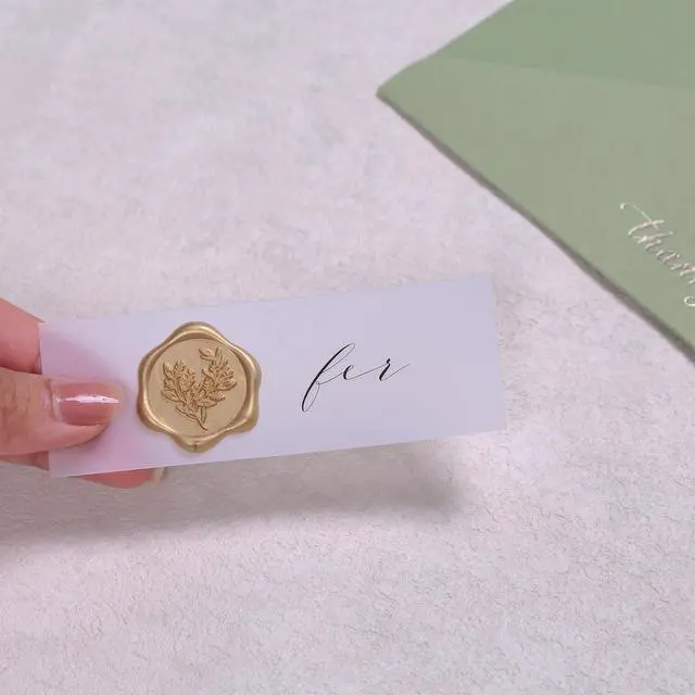 Alt view image 3 of 7 - Wax Seal Stickers - Eucalyptus Wedding Invitation Envelope Seal Stickers, 50 Pcs Self- Adhesive Prosecco Metallic Light Gold Stickers, Perfect for Invitation, Christmas, Gift Wrapping
