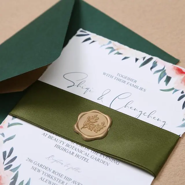 Alt view image 4 of 7 - Wax Seal Stickers - Eucalyptus Wedding Invitation Envelope Seal Stickers, 50 Pcs Self- Adhesive Prosecco Metallic Light Gold Stickers, Perfect for Invitation, Christmas, Gift Wrapping