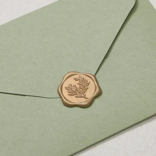 Alt view image 6 of 7 - Wax Seal Stickers - Eucalyptus Wedding Invitation Envelope Seal Stickers, 50 Pcs Self- Adhesive Prosecco Metallic Light Gold Stickers, Perfect for Invitation, Christmas, Gift Wrapping