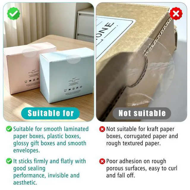 Alt view image 4 of 7 - 1000-Pack Clear Circle Seal Stickers2-Inch Self-Adhesive Wafer Dots Label for Envelopes, Gift Boxes, Mail & Package Sealing | Transparent Round Stickers with Strong Adhesion