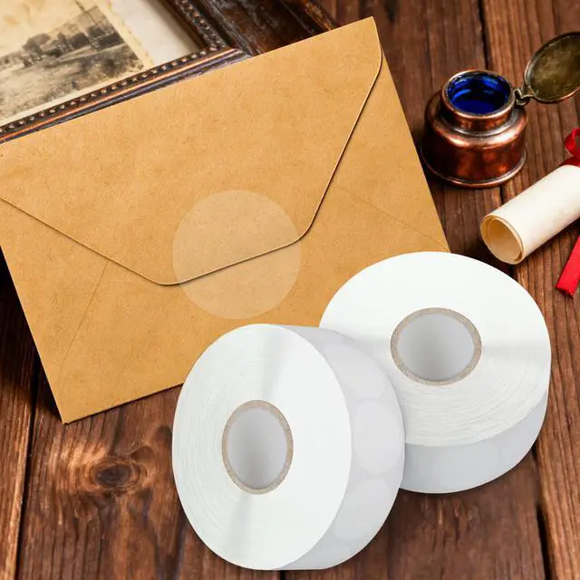 Alt view image 5 of 7 - 1000-Pack Clear Circle Seal Stickers2-Inch Self-Adhesive Wafer Dots Label for Envelopes, Gift Boxes, Mail & Package Sealing | Transparent Round Stickers with Strong Adhesion