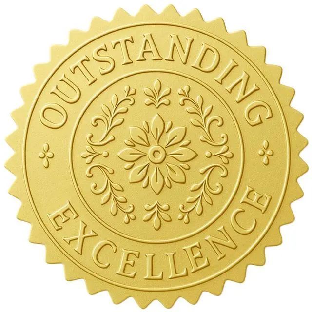 Main image of 2 Inch Gold Foil Certificate Seals60 pcs Embossed Seals Stickers for Awards, Diplomas, Graduation, Excellence & Superior Self-Adhesive, Waterproof, Medal-Like Design for Envelopes & Gifts