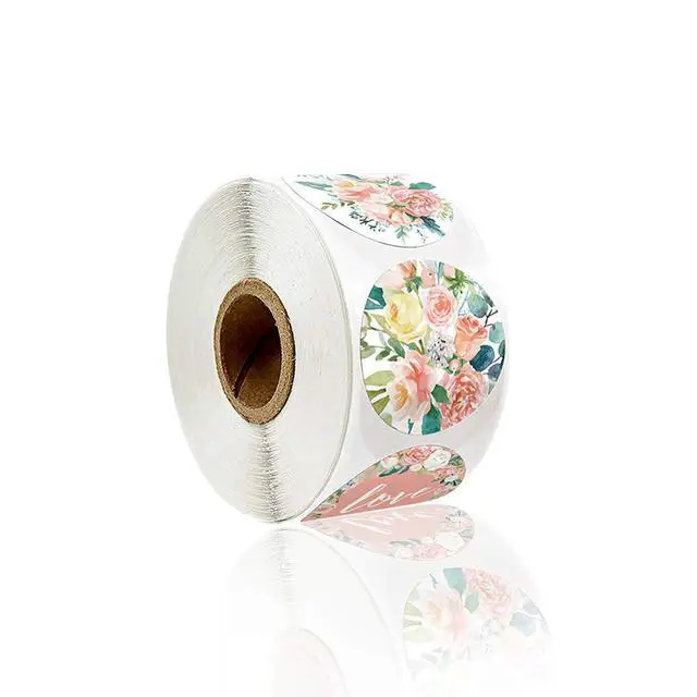 Alt view image 7 of 7 - Floral Stickers, 1'' 25mm Adhesive Labels, 1000pcs Decorative Envelope Seal Stickers for Gifts, Wedding, Birthday, Party, Packaging