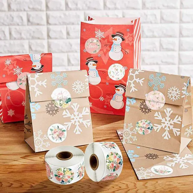Alt view image 6 of 7 - Floral Stickers, 1'' 25mm Adhesive Labels, 1000pcs Decorative Envelope Seal Stickers for Gifts, Wedding, Birthday, Party, Packaging