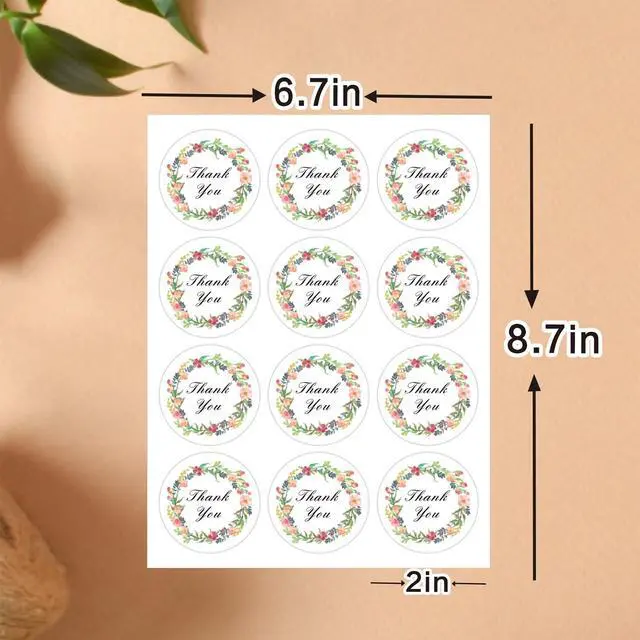 Alt view image 2 of 7 - 60 Thank You Labels, 2 Inch Thank You Stickers, Envelope Seals for Small Business