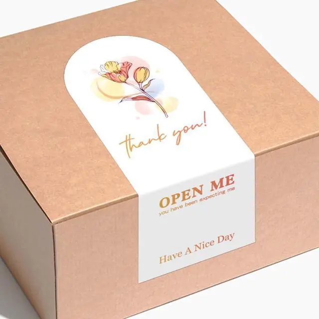 Alt view image 3 of 7 - 150pcs Thank You Labels - Flower Decorative Labels, Gift Tag Stickers, Large & Small Business Packaging, Gift Box Decor