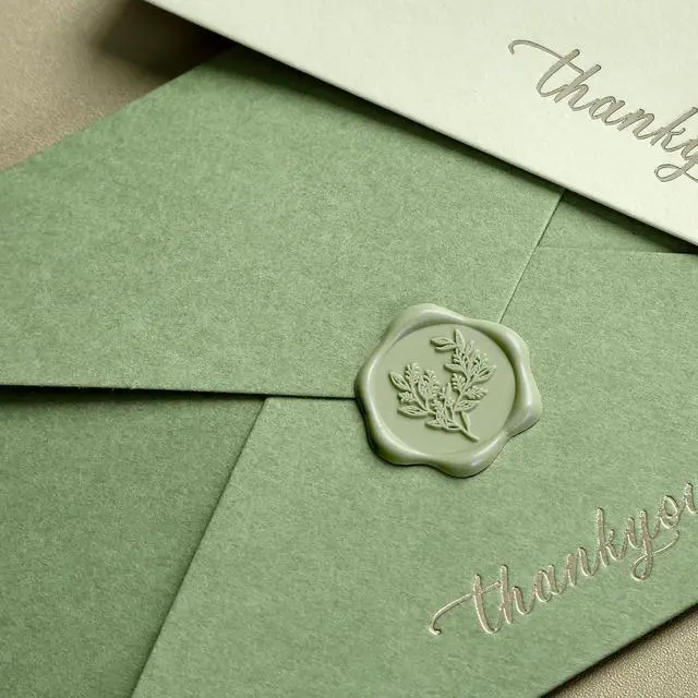 Alt view image 7 of 7 - Wax Seal Stickers - Eucalyptus Wedding Invitation Envelope Seal Stickers, 50 Pcs Self- Adhesive Sage Green Stickers, Perfect for Invitation, Christmas, Gift Wrapping