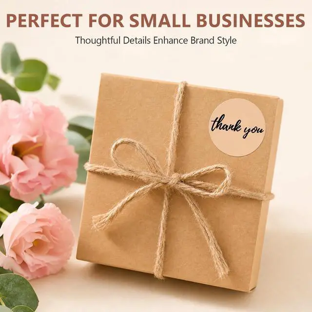 Alt view image 4 of 7 - 500 Pcs Thank You Stickers Roll, Morandi Boho 6 Colors with Bold Font, 1.5 Inch Round Waterproof Self-Adhesive Labels for Small Business Packaging, Gift Boxes, Bags, Envelopes & Shipping Orders