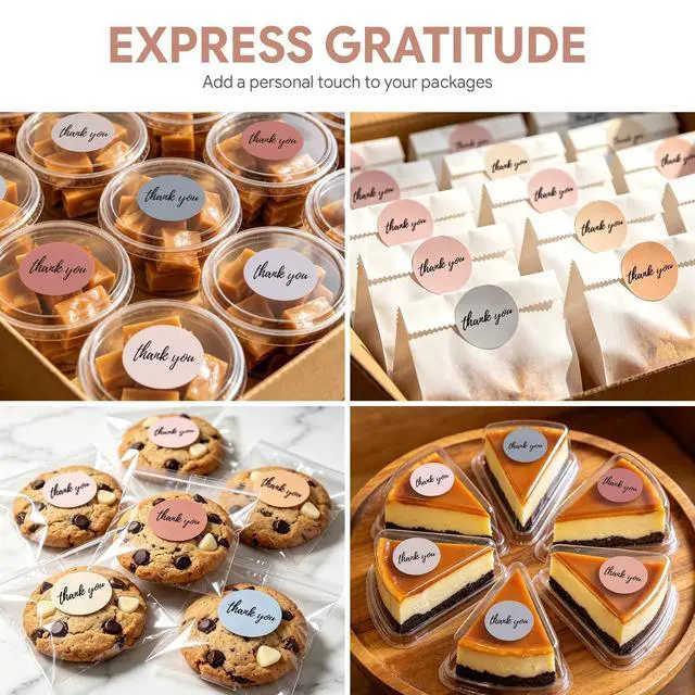 Alt view image 6 of 7 - 500 Pcs Thank You Stickers Roll, Morandi Boho 6 Colors with Bold Font, 1.5 Inch Round Waterproof Self-Adhesive Labels for Small Business Packaging, Gift Boxes, Bags, Envelopes & Shipping Orders