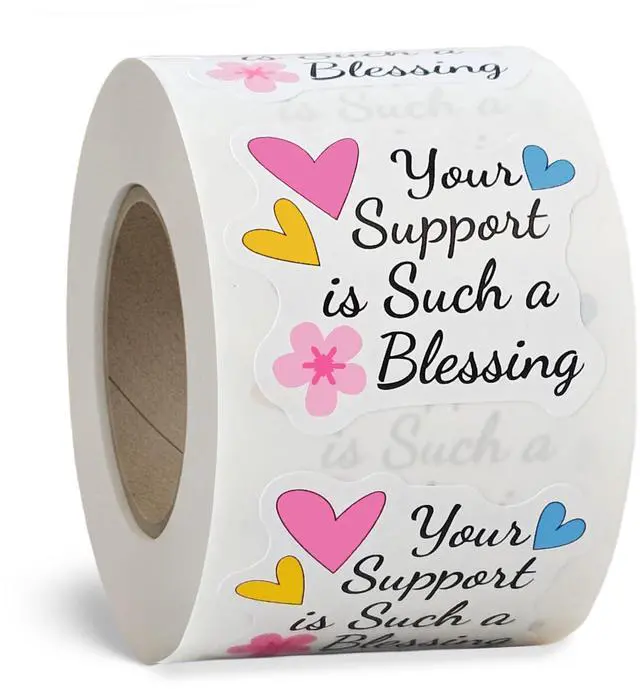 Main image of 500Pcs Thank You Stickers for Small Business Online Retailers Small Shop | Stickers for Mail Envelopes Baking, Sealing Packaging Gift Wrap Stickers, Your Support Is Such A Blessing