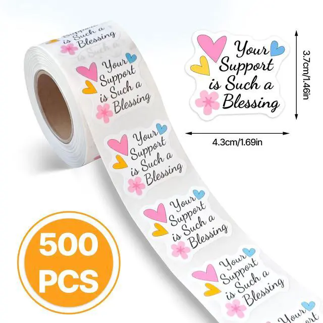 Alt view image 2 of 7 - 500Pcs Thank You Stickers for Small Business Online Retailers Small Shop | Stickers for Mail Envelopes Baking, Sealing Packaging Gift Wrap Stickers, Your Support Is Such A Blessing