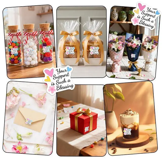 Alt view image 7 of 7 - 500Pcs Thank You Stickers for Small Business Online Retailers Small Shop | Stickers for Mail Envelopes Baking, Sealing Packaging Gift Wrap Stickers, Your Support Is Such A Blessing