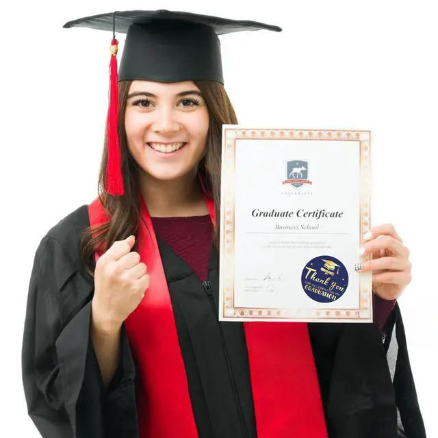 Alt view image 5 of 7 - Graduation Thank You Stickers 2026 Gold Metallic Thank You for Celebrating | My Graduation Stickers 60PCS 1.75 Inch Class of 2026 Sticker for Envelope Seals Card Grad Party Favors (Blue and Gold)