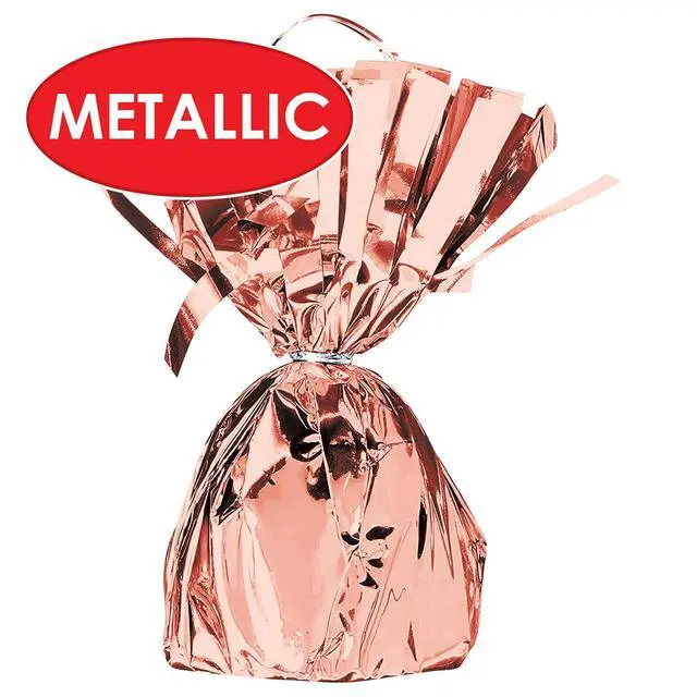 Alt view image 3 of 7 - Metallic Wrapped Balloon Weight 6 Pack, Rose Gold Balloon Centerpiece Bouquet Holders, Party Decoration Accessories for Birthdays, Weddings, Graduations, and Retirement Celebrations, 6 Oz