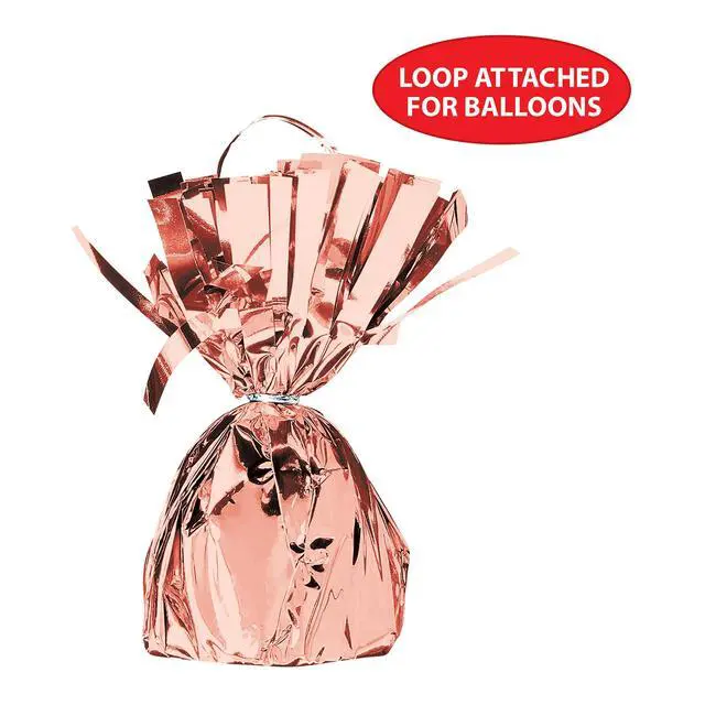 Alt view image 6 of 7 - Metallic Wrapped Balloon Weight 6 Pack, Rose Gold Balloon Centerpiece Bouquet Holders, Party Decoration Accessories for Birthdays, Weddings, Graduations, and Retirement Celebrations, 6 Oz