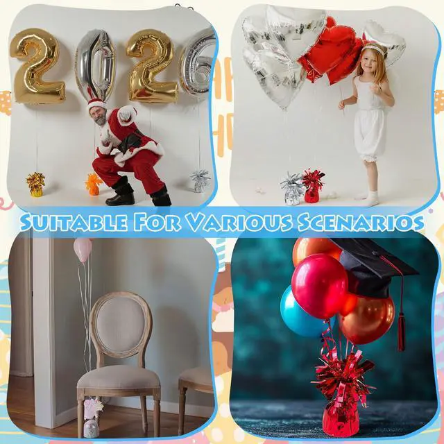 Alt view image 7 of 7 - Balloon Weights Lime Green Metallic Anchor Balloon Holder for Helium Balloons Heavy Table Weights Graduation Party Christmas Wedding Celebration Decoration (Lime Green)
