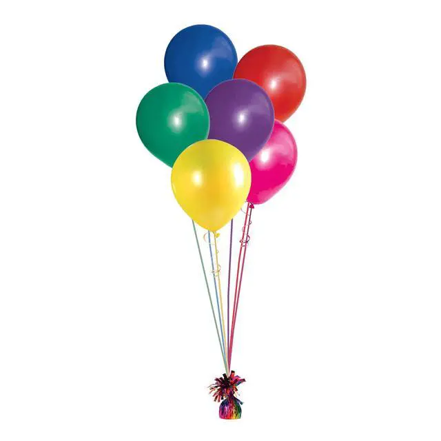 Alt view image 6 of 7 - Rainbow Metallic Wrapped Balloon Weights 6 Oz Table Decor 6 Pack | 6 Ounce Metallic Balloon Weights in Assorted Rainbow Colors for Balloon Bouquets Centerpieces and Birthdays Celebrations