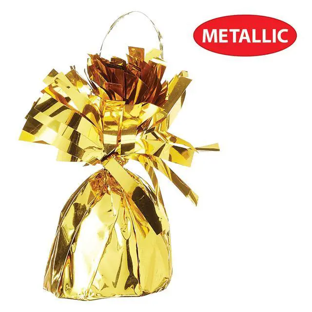 Alt view image 3 of 7 - Metallic Wrapped Balloon Weight 6 Pack, Gold Balloon Centerpiece Bouquet Holders, Party Decoration Accessories for Birthdays, Weddings, Graduations, and Retirement Celebrations, 6 Oz