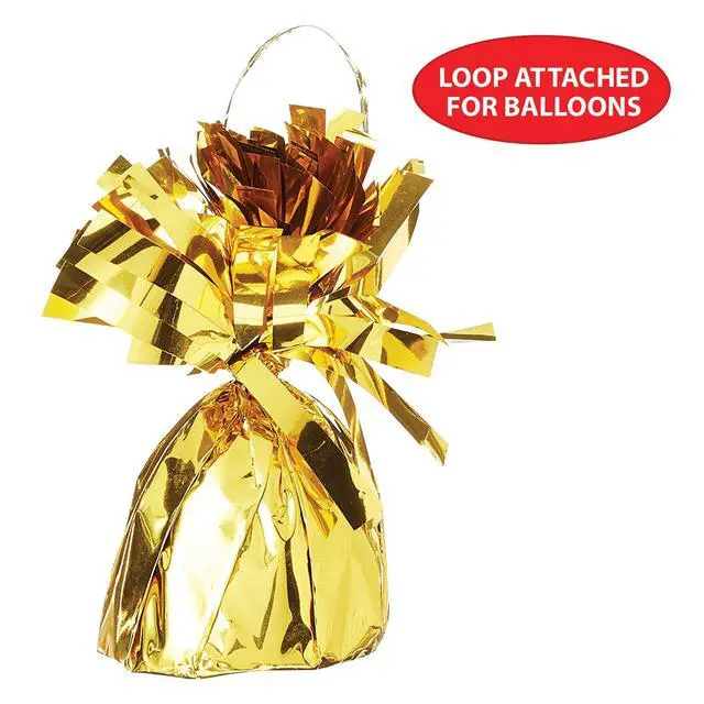 Alt view image 6 of 7 - Metallic Wrapped Balloon Weight 6 Pack, Gold Balloon Centerpiece Bouquet Holders, Party Decoration Accessories for Birthdays, Weddings, Graduations, and Retirement Celebrations, 6 Oz