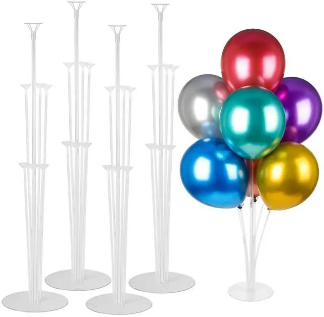 Main image of 4 Sets Balloon Stand Kits, Balloon Sticks Holder with Base for Table Graduation Birthday Baby Shower Gender Reveal Party Decorations