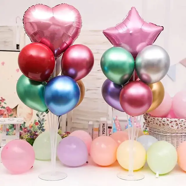 Alt view image 7 of 7 - 4 Sets Balloon Stand Kits, Balloon Sticks Holder with Base for Table Graduation Birthday Baby Shower Gender Reveal Party Decorations