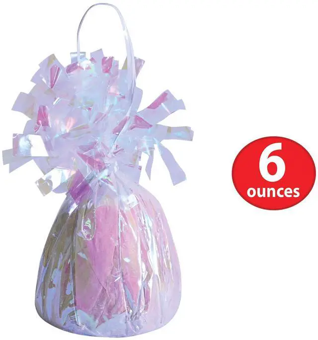 Alt view image 2 of 7 - Wrapped Balloon Weight 6 Pack, Opalescent Balloon Centerpiece and Bouquet Holders, Party Decoration Accessories and Event Décor for Birthdays, Weddings and Graduation Parties, 6 Oz