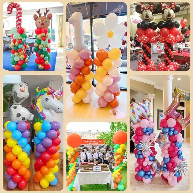 Alt view image 6 of 7 - 2 Sets Balloon Column Stand Kit with Reusable Metal Telescopic | 7 Feet Height Adjustable Balloon Tower Pillar for Graduation, Wedding, Baby Shower, Birthday Party Decoration