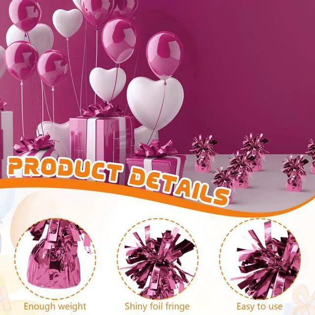 Alt view image 3 of 7 - 2 Pcs Balloon Weights Pink Metallic Anchor Balloon Holder for Helium Balloons Heavy Table Weights Graduation Party Christmas Wedding Celebration Decoration (Pink)