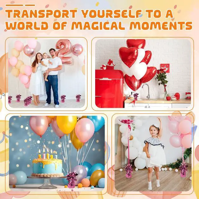 Alt view image 7 of 7 - 2 Pcs Balloon Weights Pink Metallic Anchor Balloon Holder for Helium Balloons Heavy Table Weights Graduation Party Christmas Wedding Celebration Decoration (Pink)