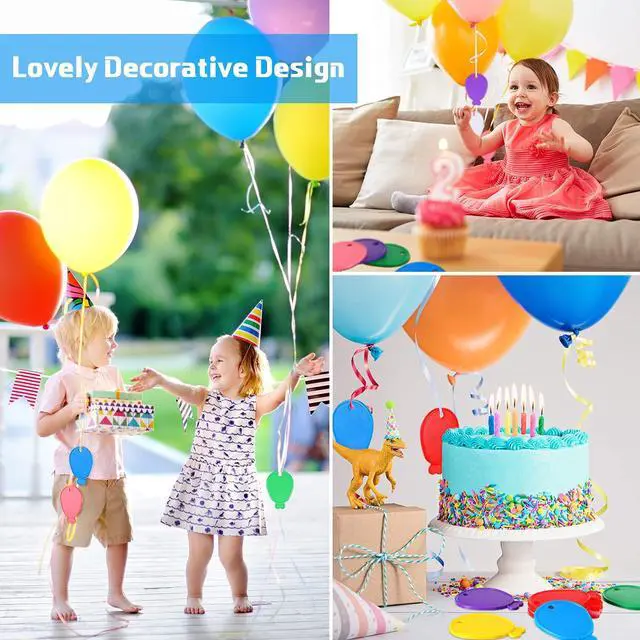 Alt view image 5 of 7 - 36 Pcs Colorful Plastic Balloon Weights Balloon Shaped Weights for Birthdays Weddings Party Holiday Celebration Decoration Supplies, White Purple Red Green Yellow Blue Pink