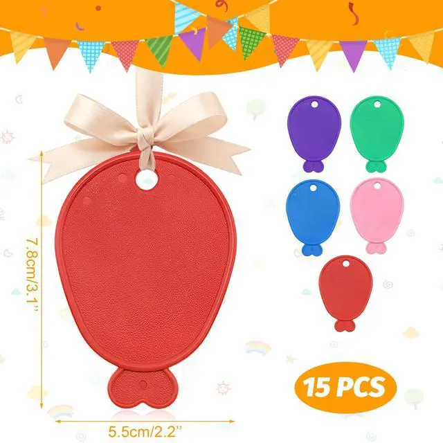 Alt view image 3 of 7 - 15 PCS Colorful Plastic Balloon Weights, Balloon Shape Design | Reusable Helium Balloon Weights for Weddings, Birthdays, Parties, Decorations